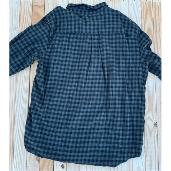 Chaps Flannel Shirt Mens 2XL‎ Dark Green Black Plaid Long Sleeve Pocket Logo - Picture 11 of 11